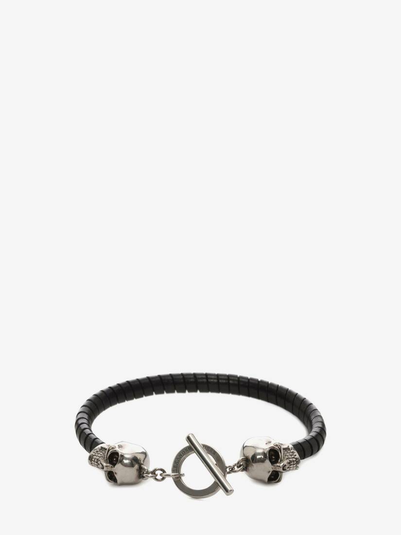 Pulsera Alexander McQueen Skull Cuero Hombre - Negros - Mexico 489-CIQAZH